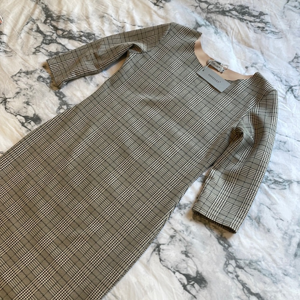 Plaid midi dress - new with tags